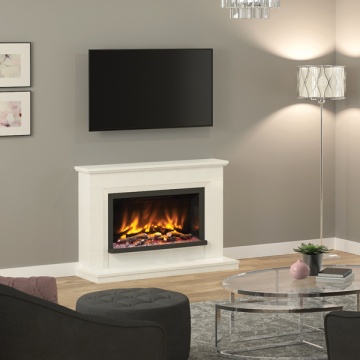 Elgin & Hall Pryzm Vistus Marble Electric Fireplace Suite